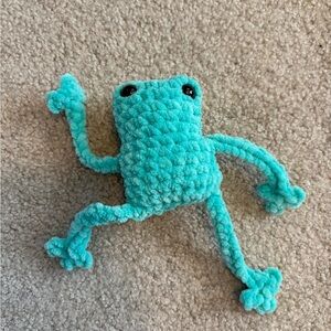 Aqua Plush Frog Stuffed Animal